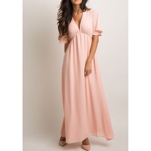 PinkBlush Bell Sleeve Chiffon Maxi NWT